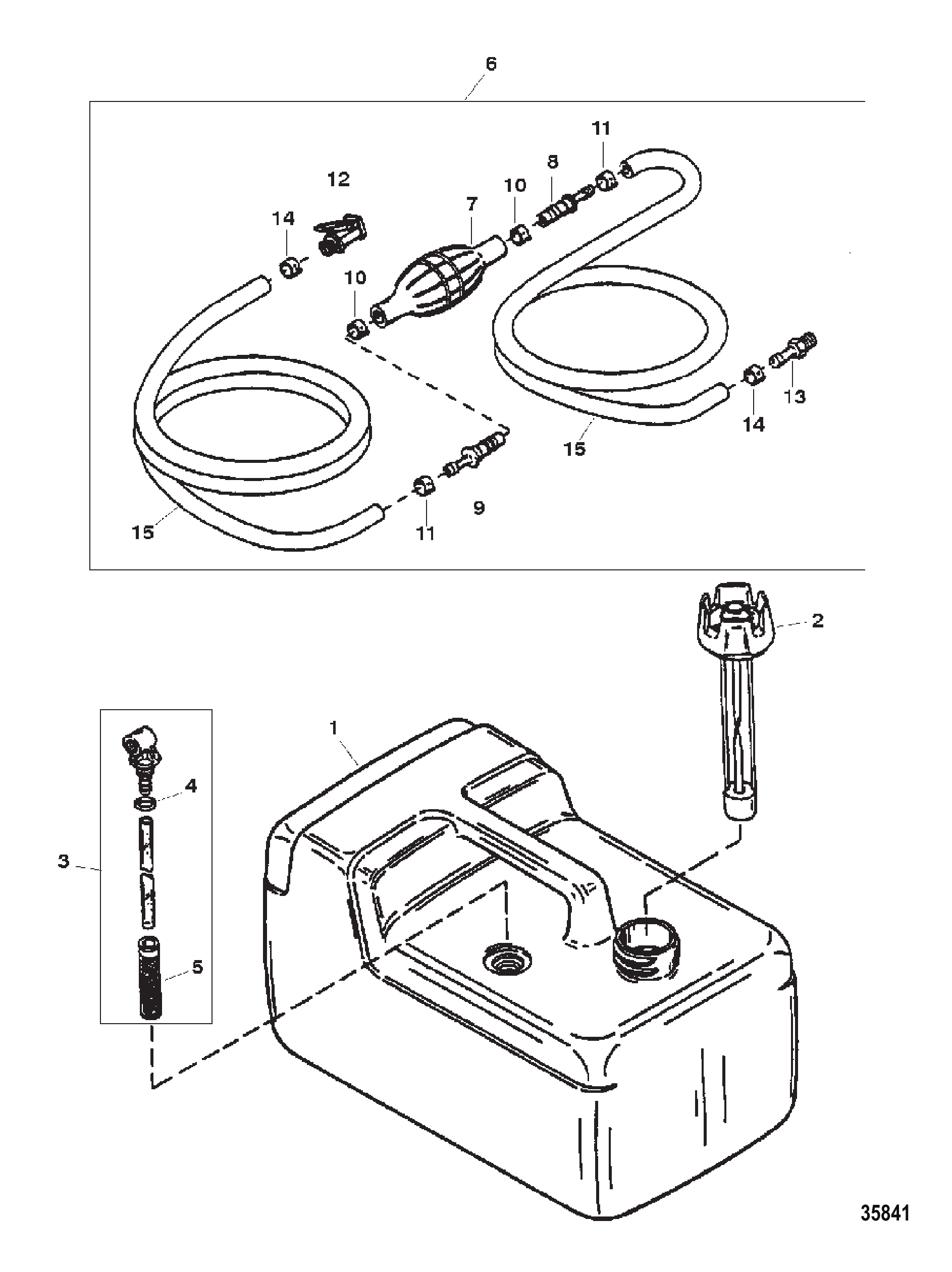 燃油箱与管路总成(3.2加仑) FUEL TANK AND LINE ASSEMBLY (3.2 GALLON)