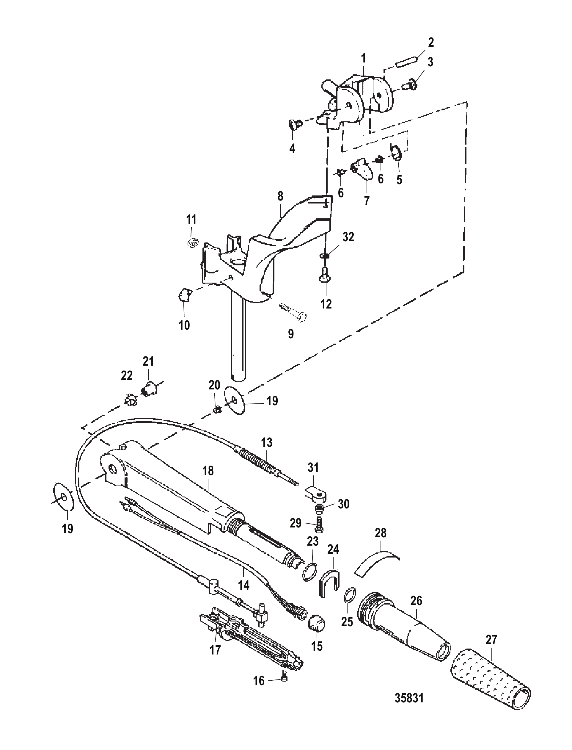 转向手柄/旋转式油门 STEERING HANDLE/TWIST GRIP THROTTLE