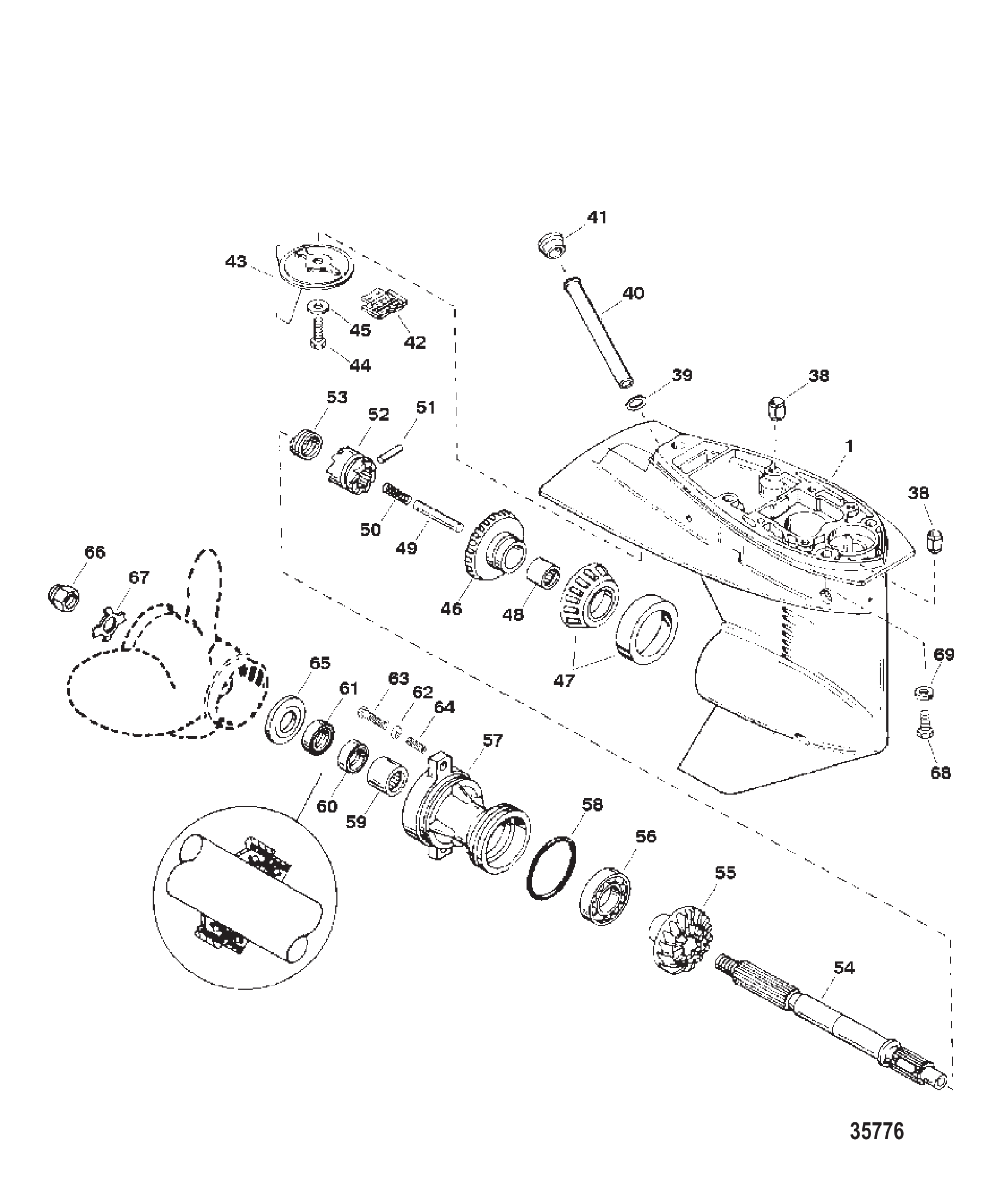 齿轮箱总成螺旋桨轴 Gear Housing Assembly Propeller Shaft
