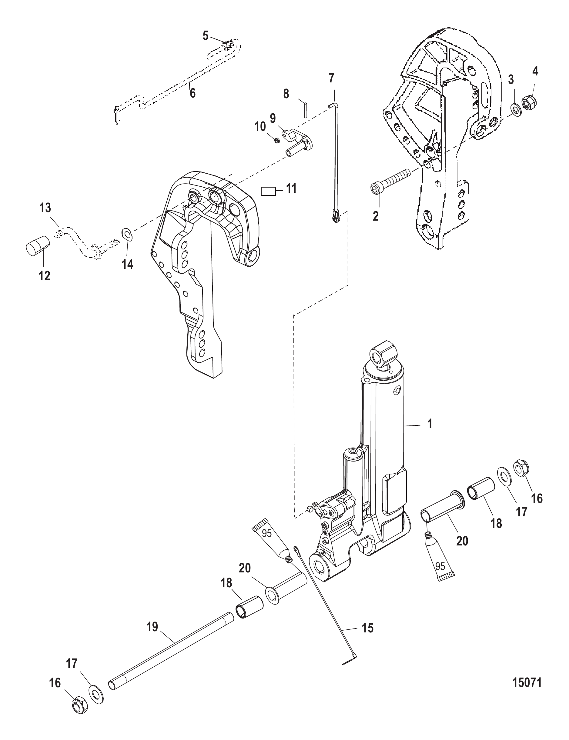 动力平衡套件,气动辅助(828533A2) Power Trim Kit, Gas Assist (828533A2)