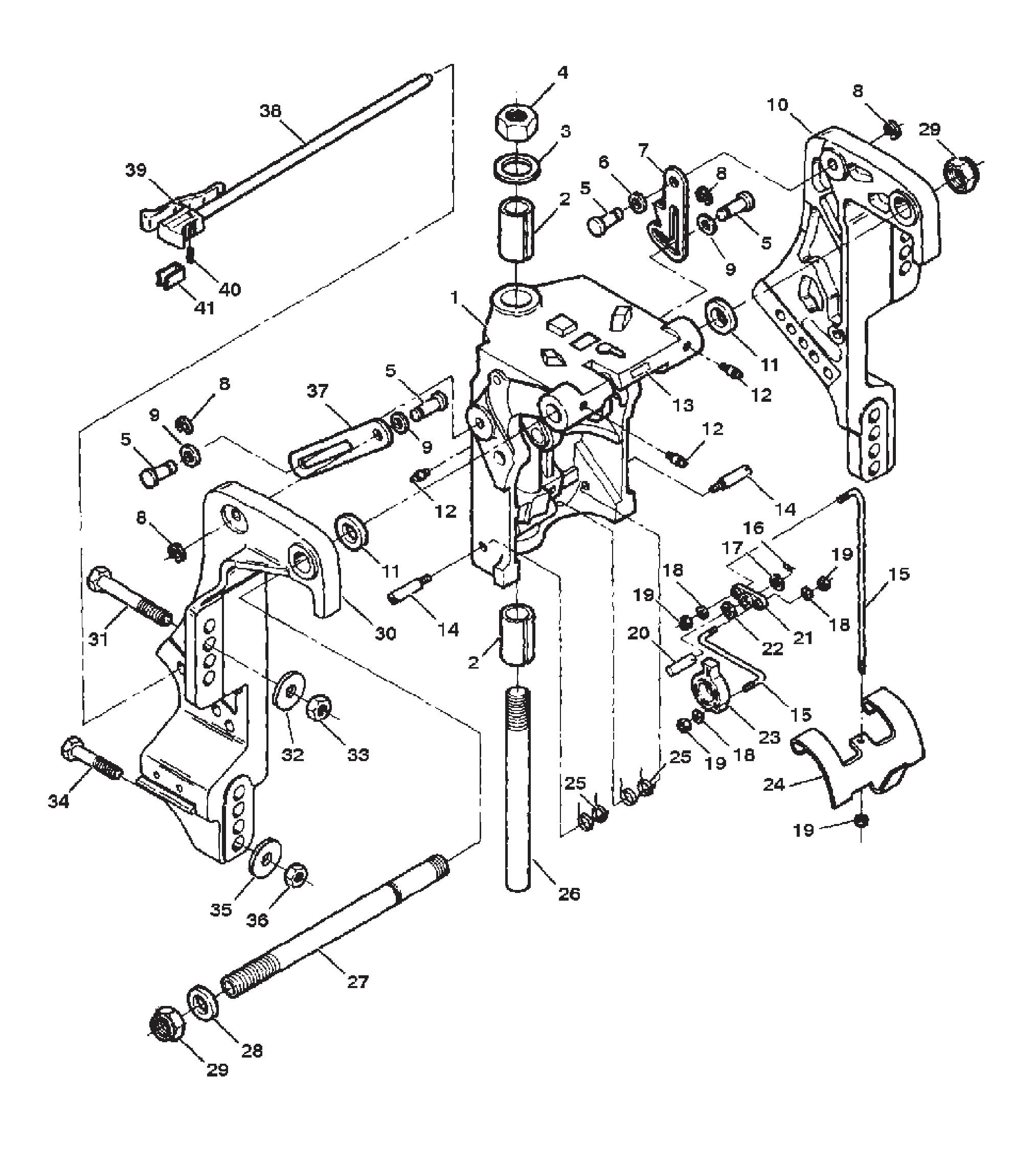 旋转支架/船尾支架（手动倾斜型号） SWIVEL BRACKET/STERN BRACKETS (MANUAL TILT MODELS)