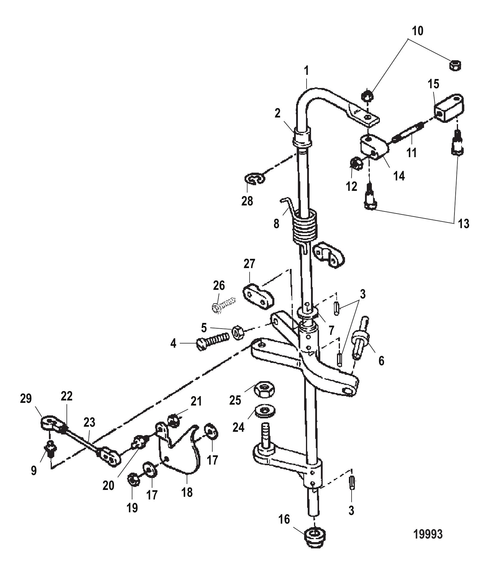塔轴与油门联动装置 Towershaft and Throttle Linkage