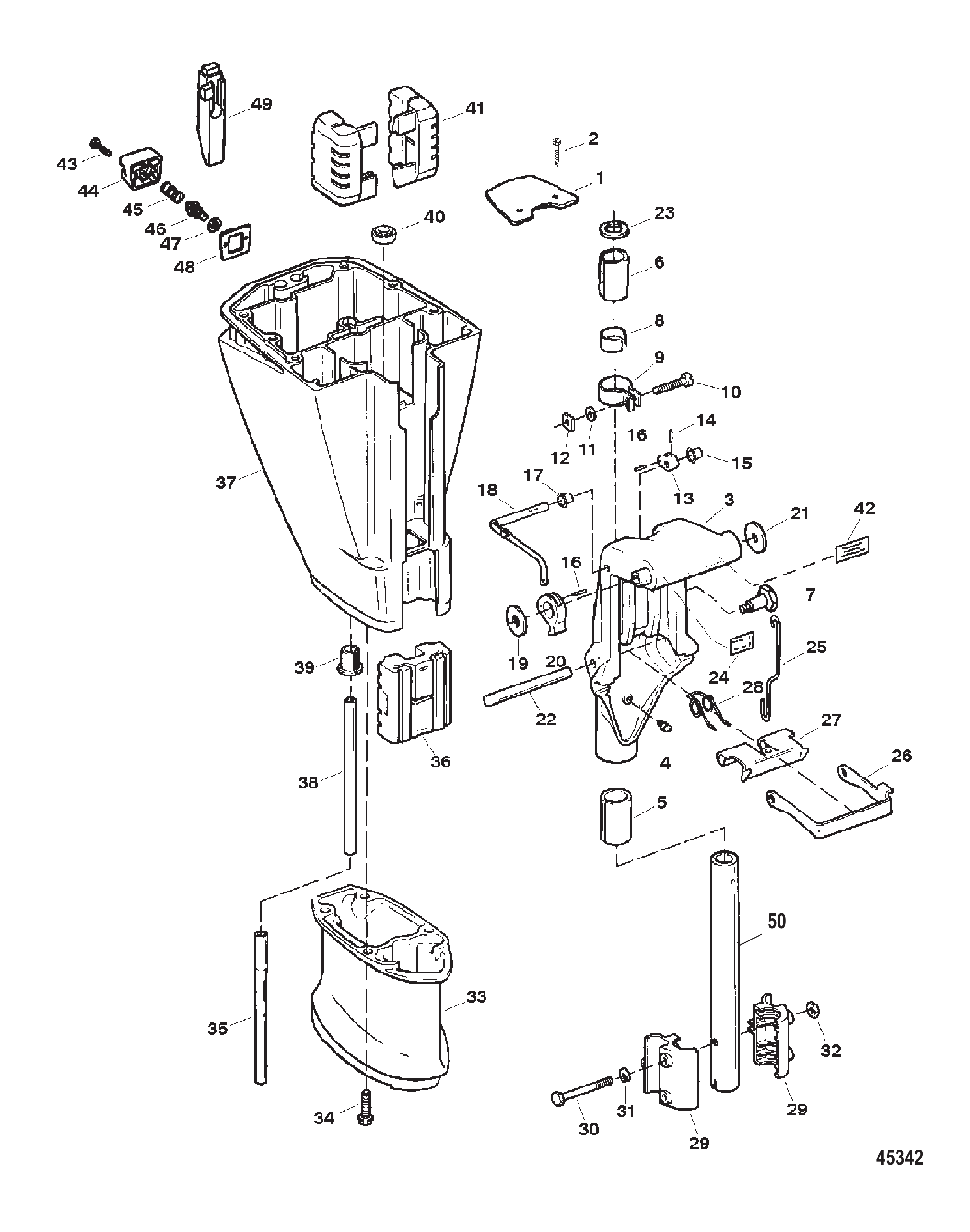 旋转支架与驱动轴壳体 Swivel Bracket and Driveshaft Housing