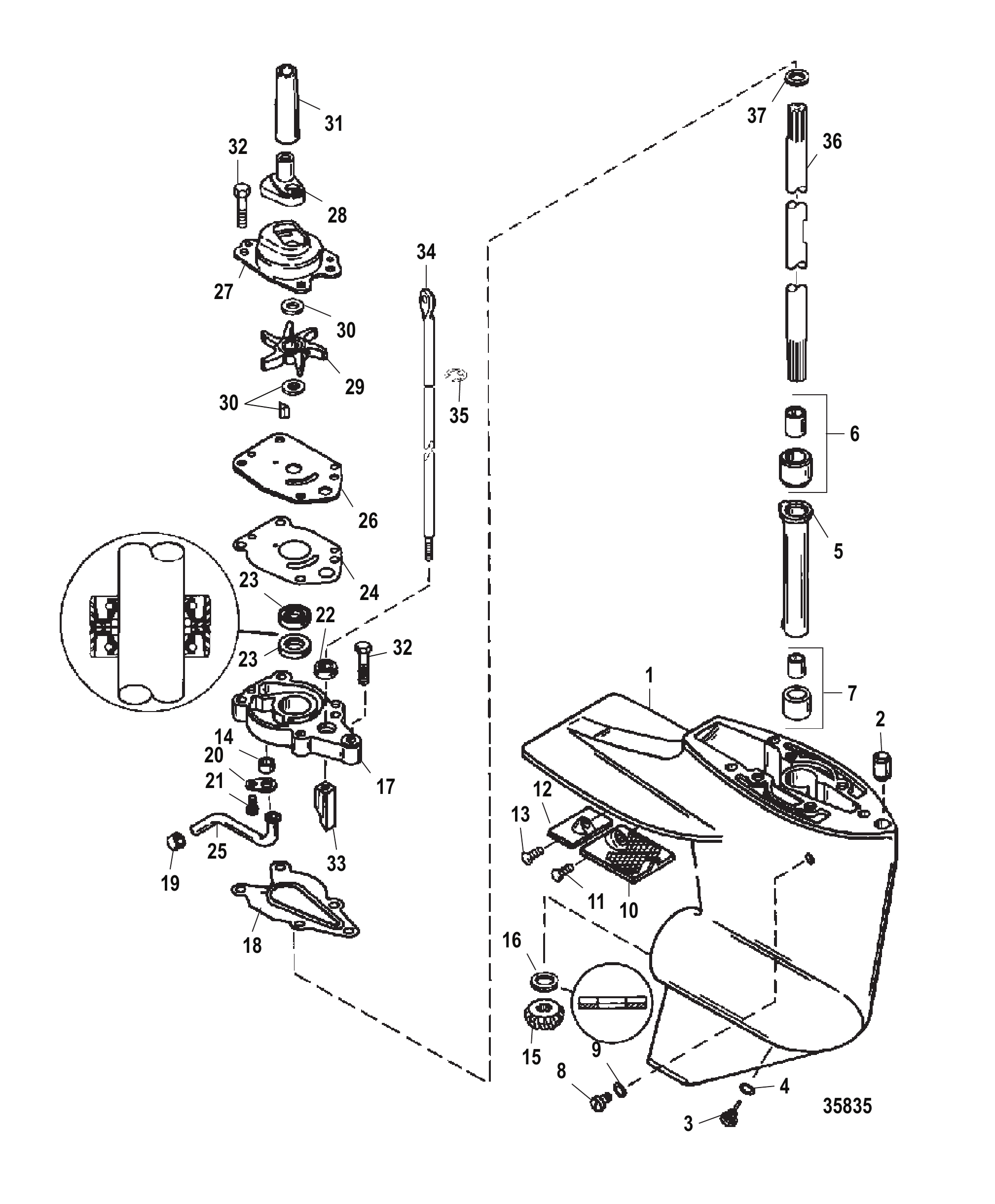 齿轮箱总成(驱动轴) GEAR HOUSING ASSEMBLY (DRIVESHAFT)