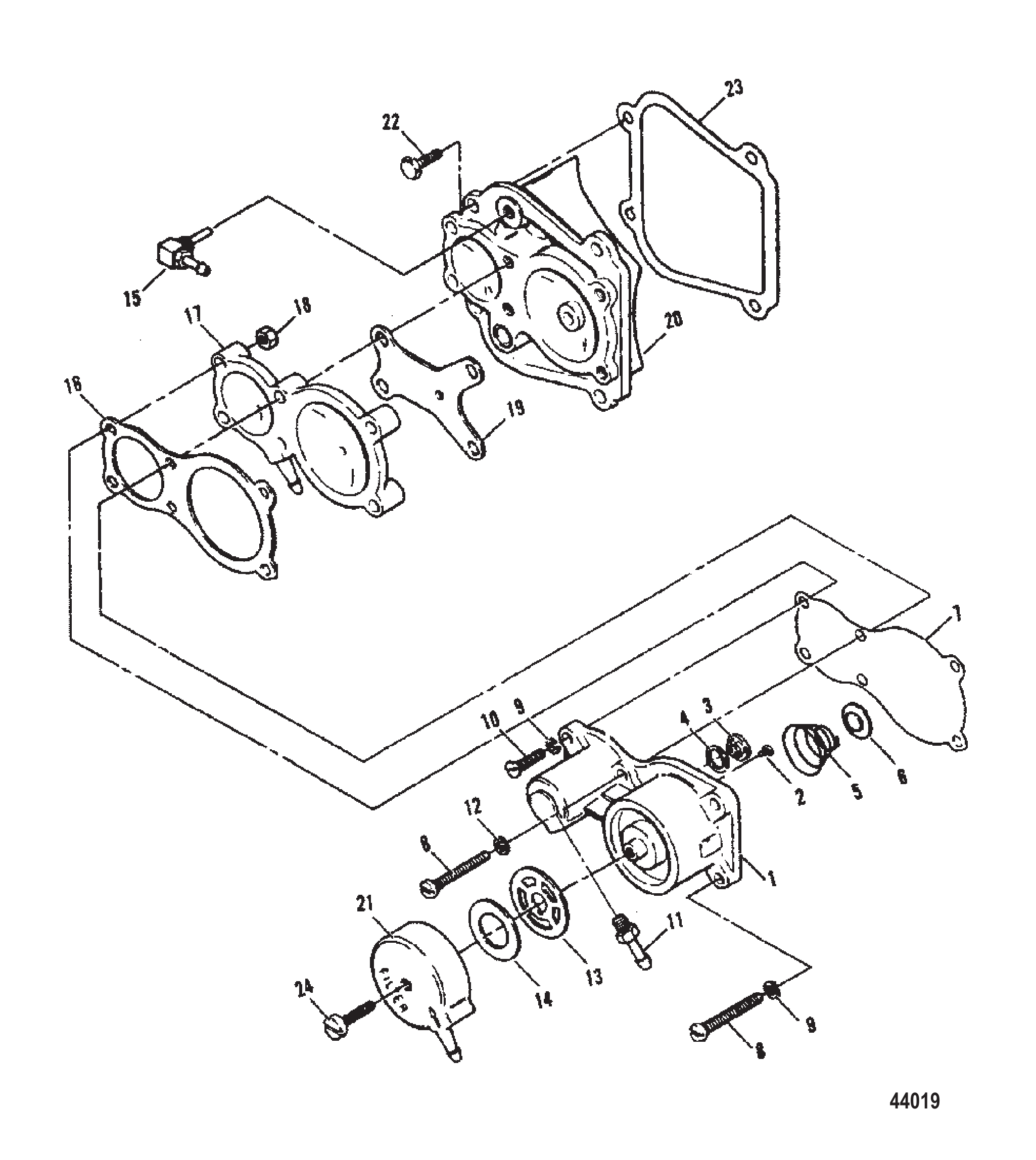 燃油泵总成 0E000001至0E065371 Fuel Pump Assembly 0E000001 Thru 0E065371