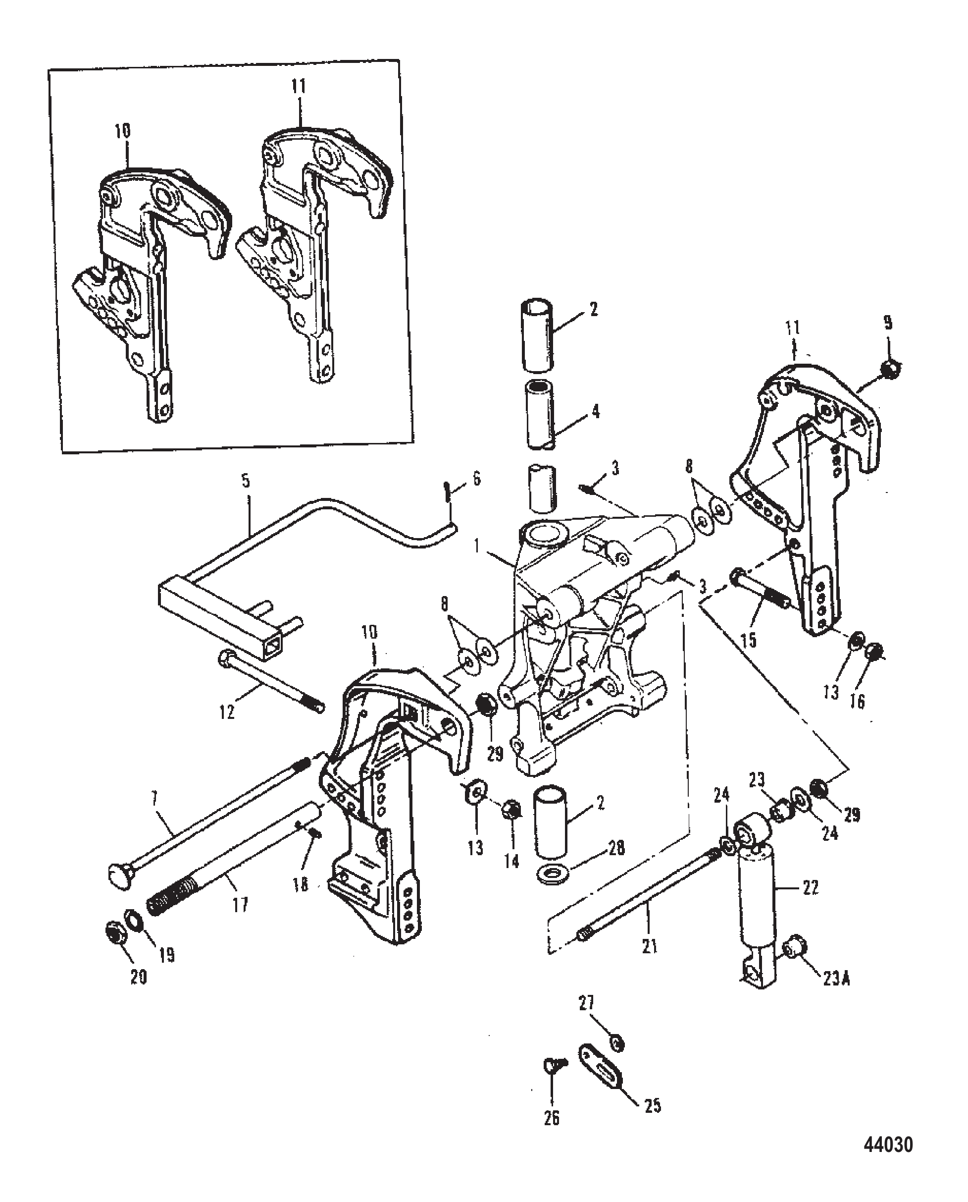 旋转/艉板支架(动力升降 Swivel / Transom Brackets (Power Trim