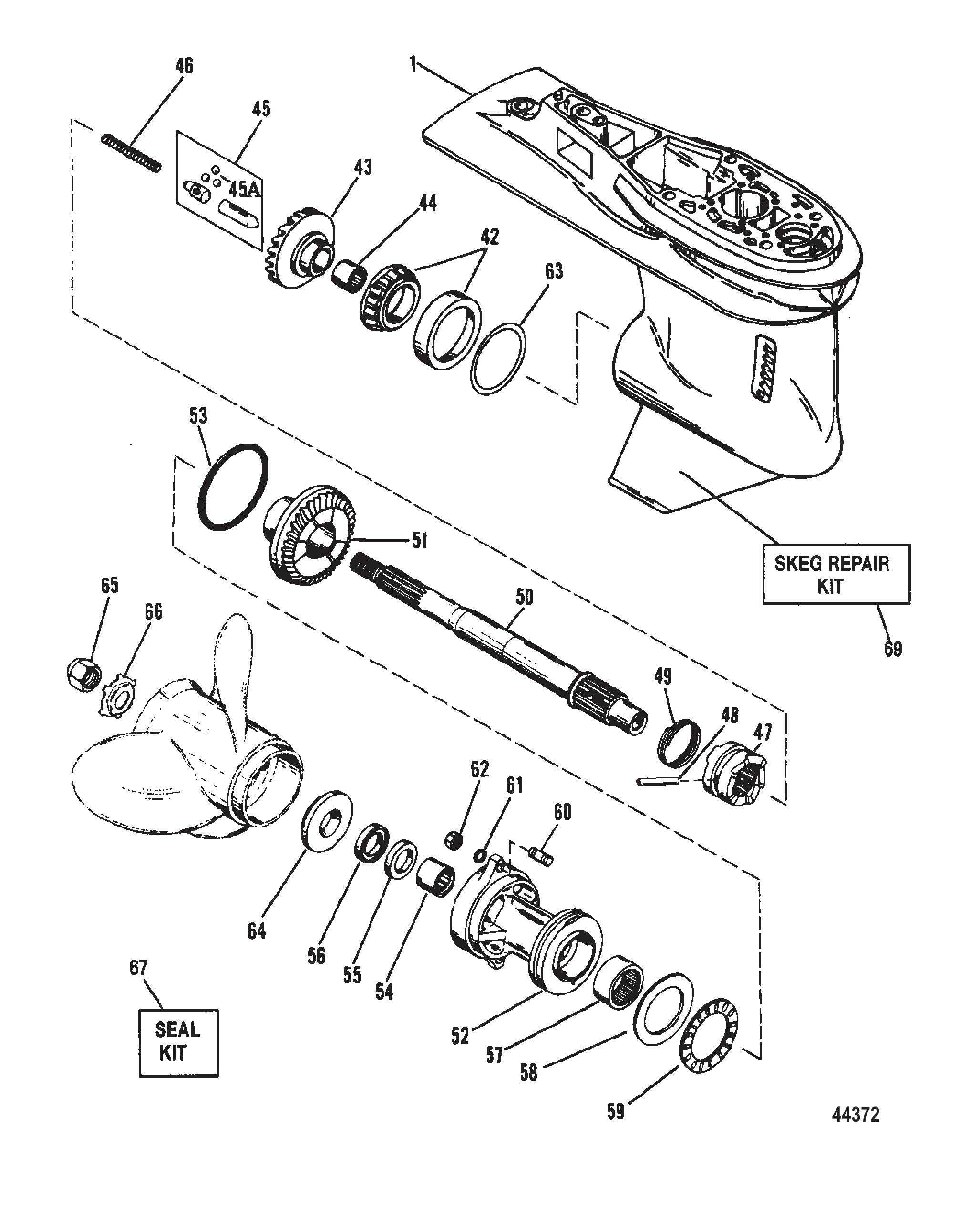 齿轮箱（螺旋桨轴） Gear Housing (Propeller Shaft)