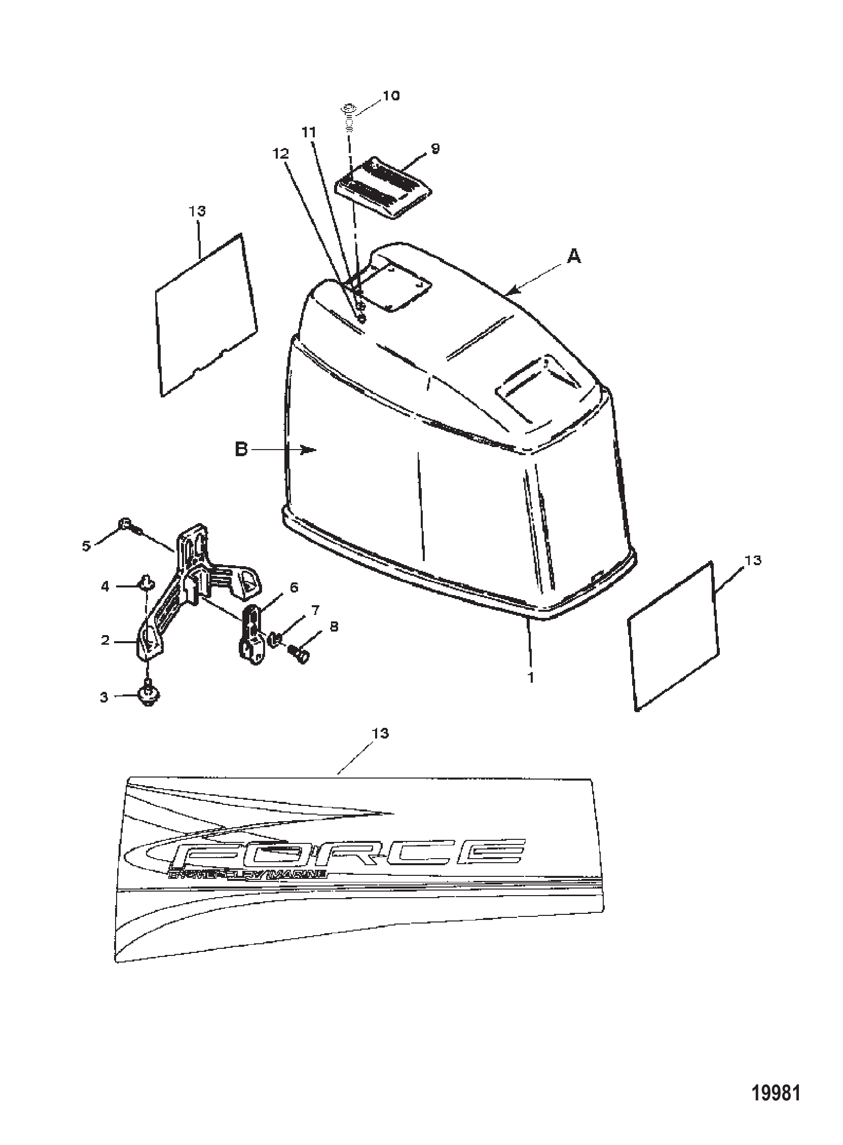 外罩总成(顶部) Cowl Assembly (Top)