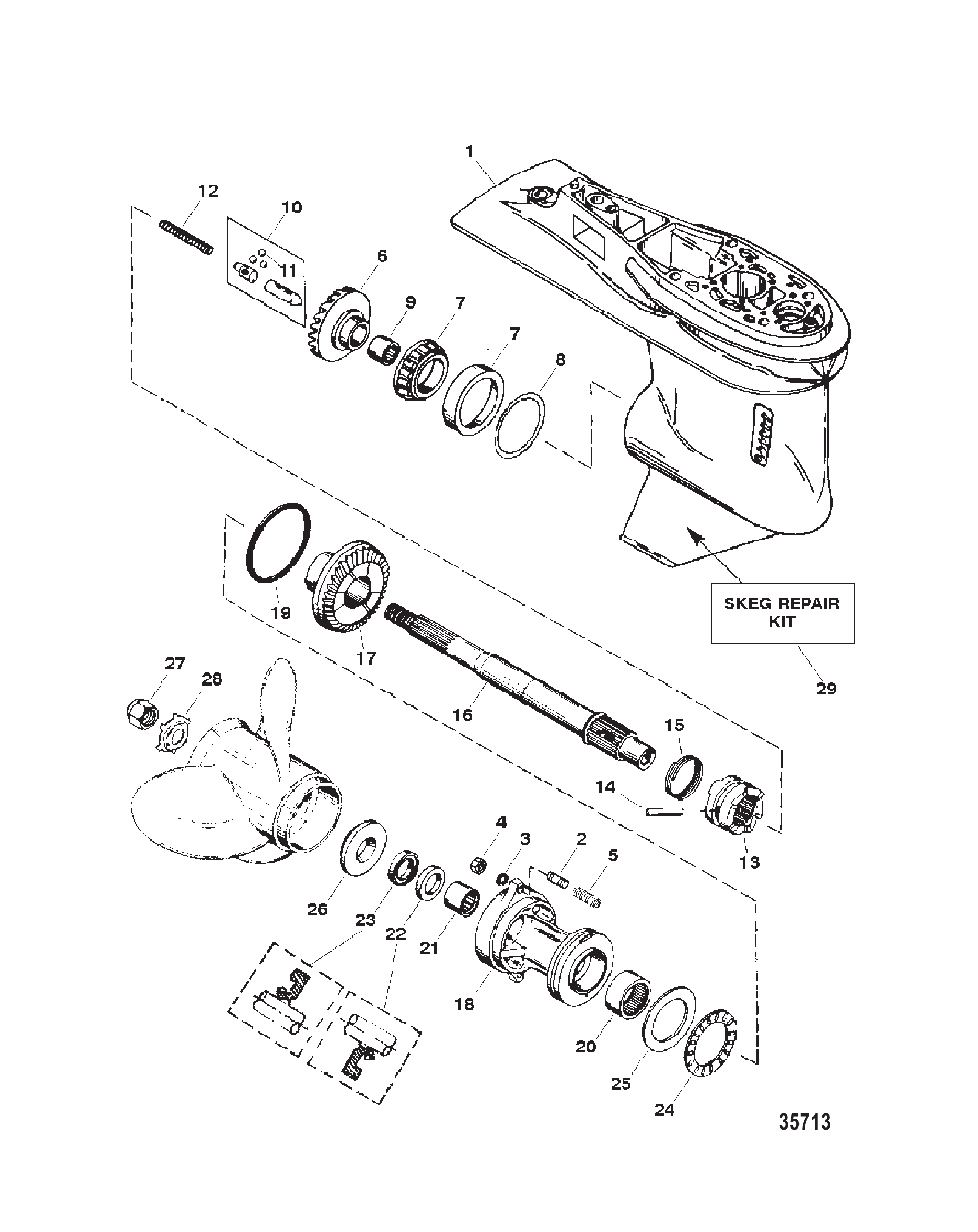 齿轮箱总成螺旋桨轴 Gear Housing Assembly Propeller Shaft