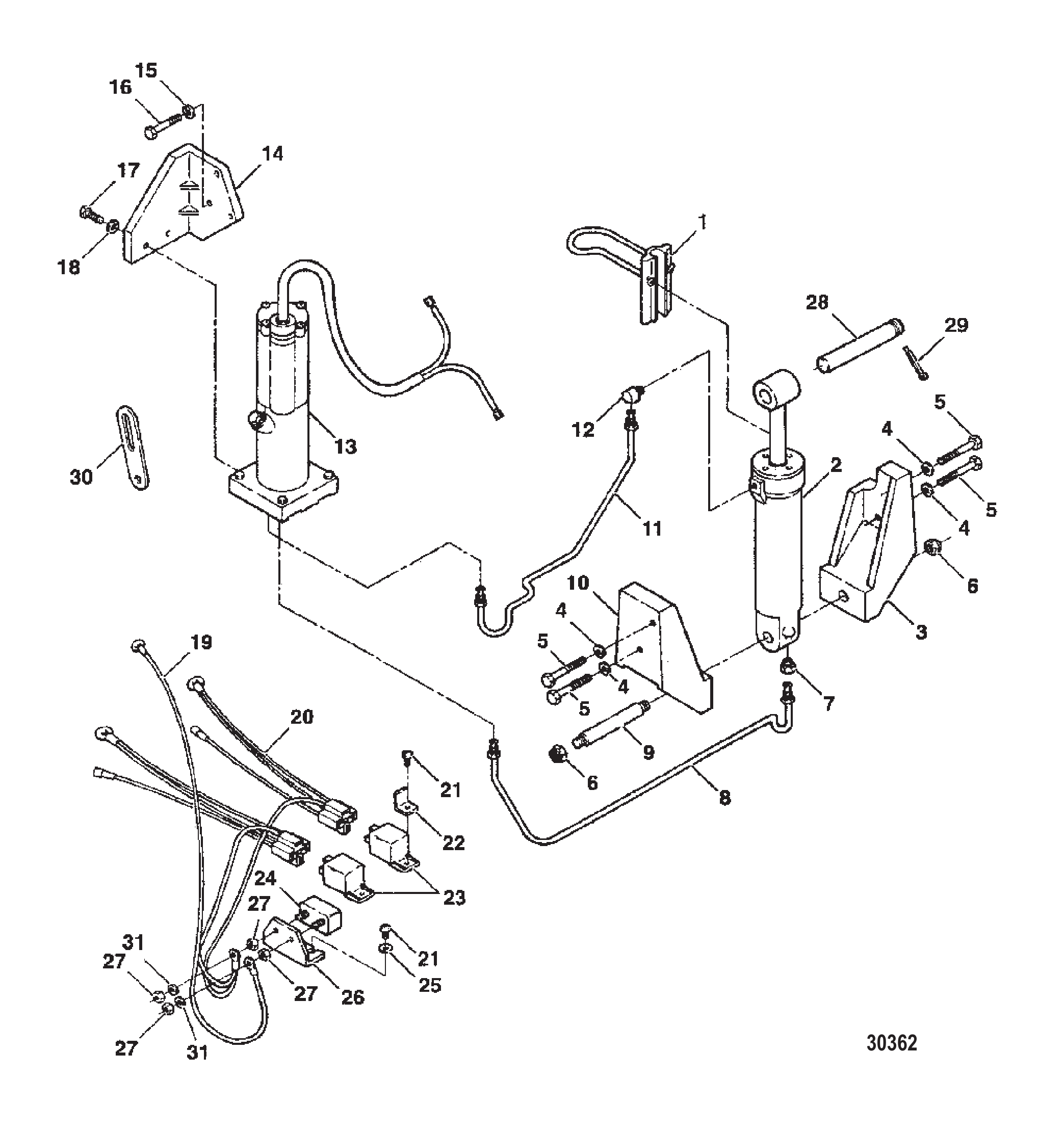 升降倾斜装置 (F5H264) TRIM & TILT ASSEMBLY (F5H264)