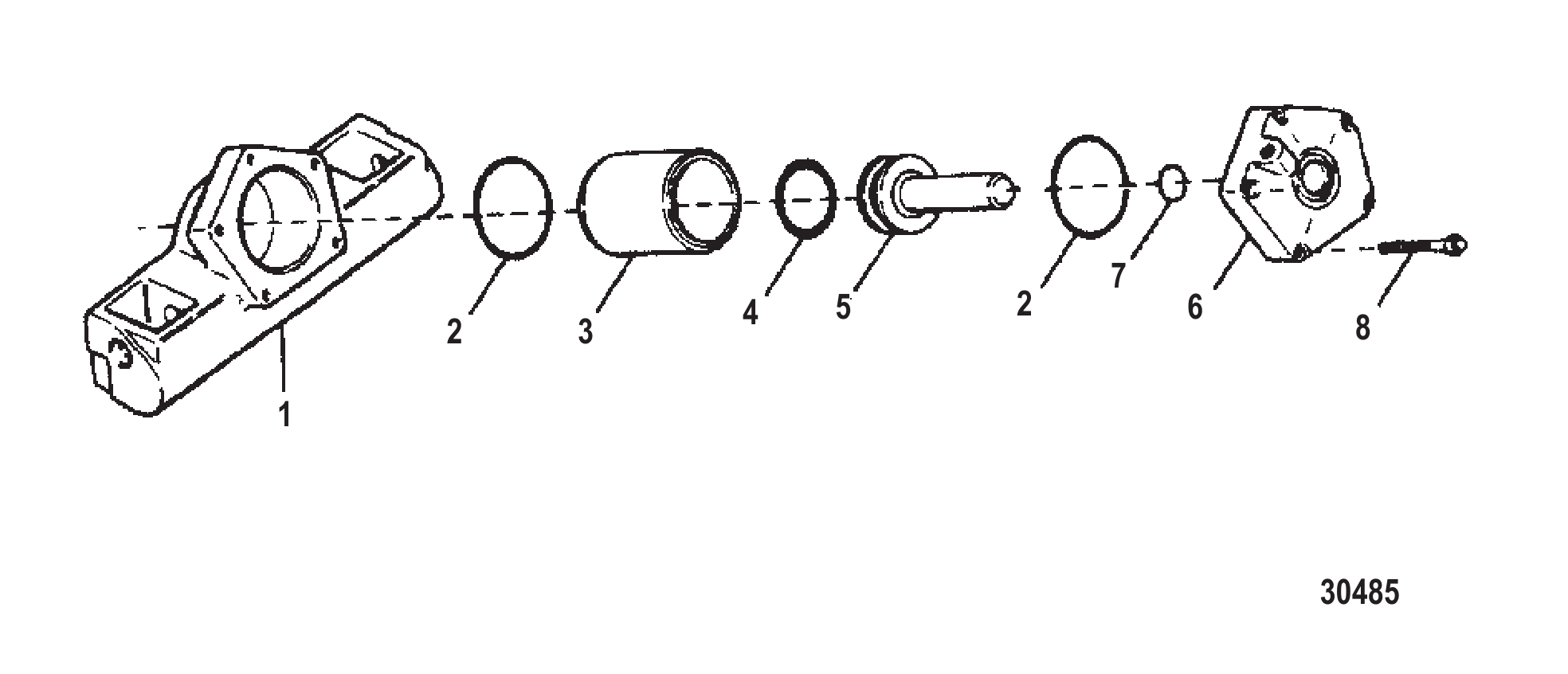 升降油缸壳体总成 (818055A3) HOUSING ASSEMBLY-TRIM CYLINDER (818055A3)
