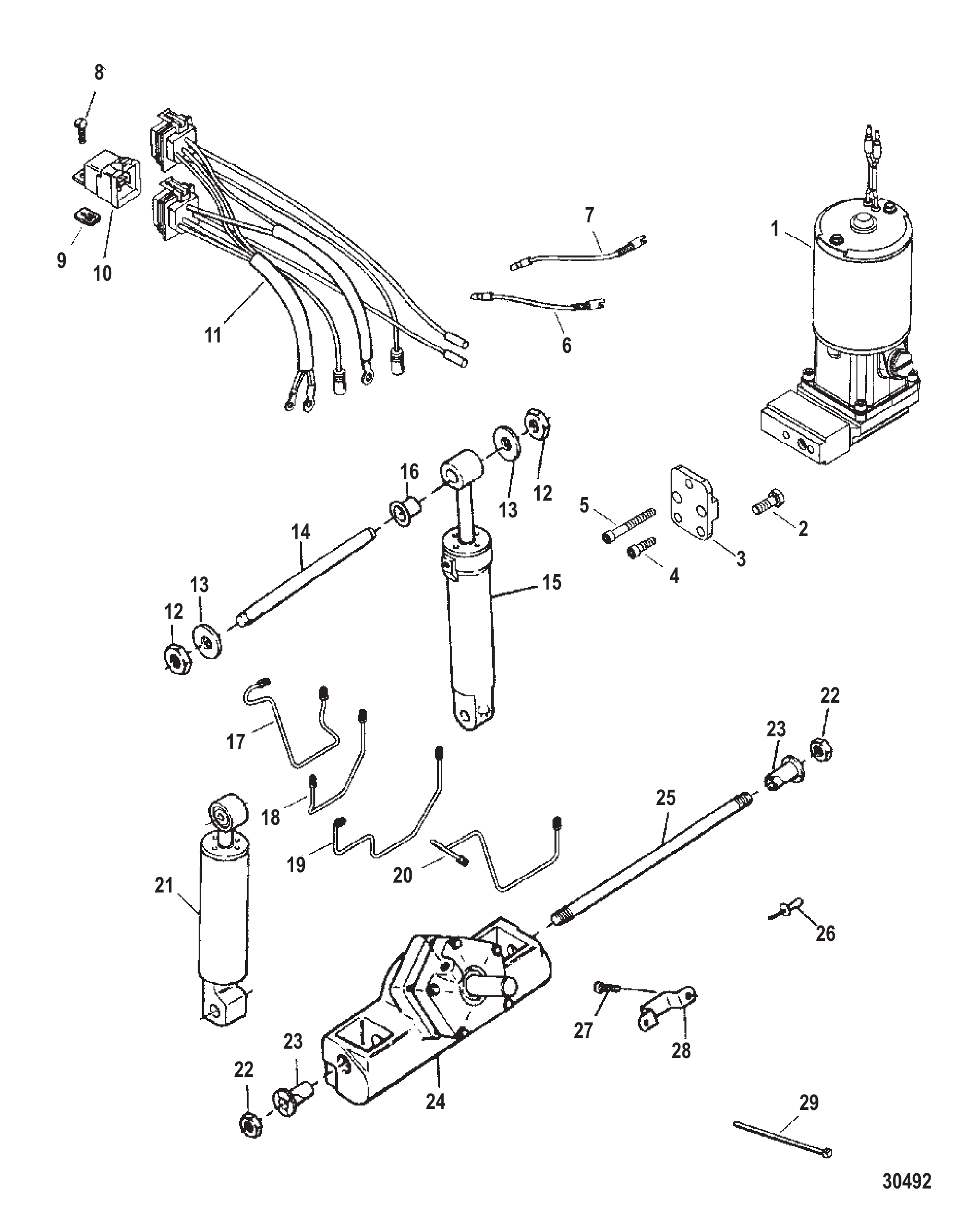 升降倾斜装置 (819762A12) TRIM & TILT ASSEMBLY (819762A12)