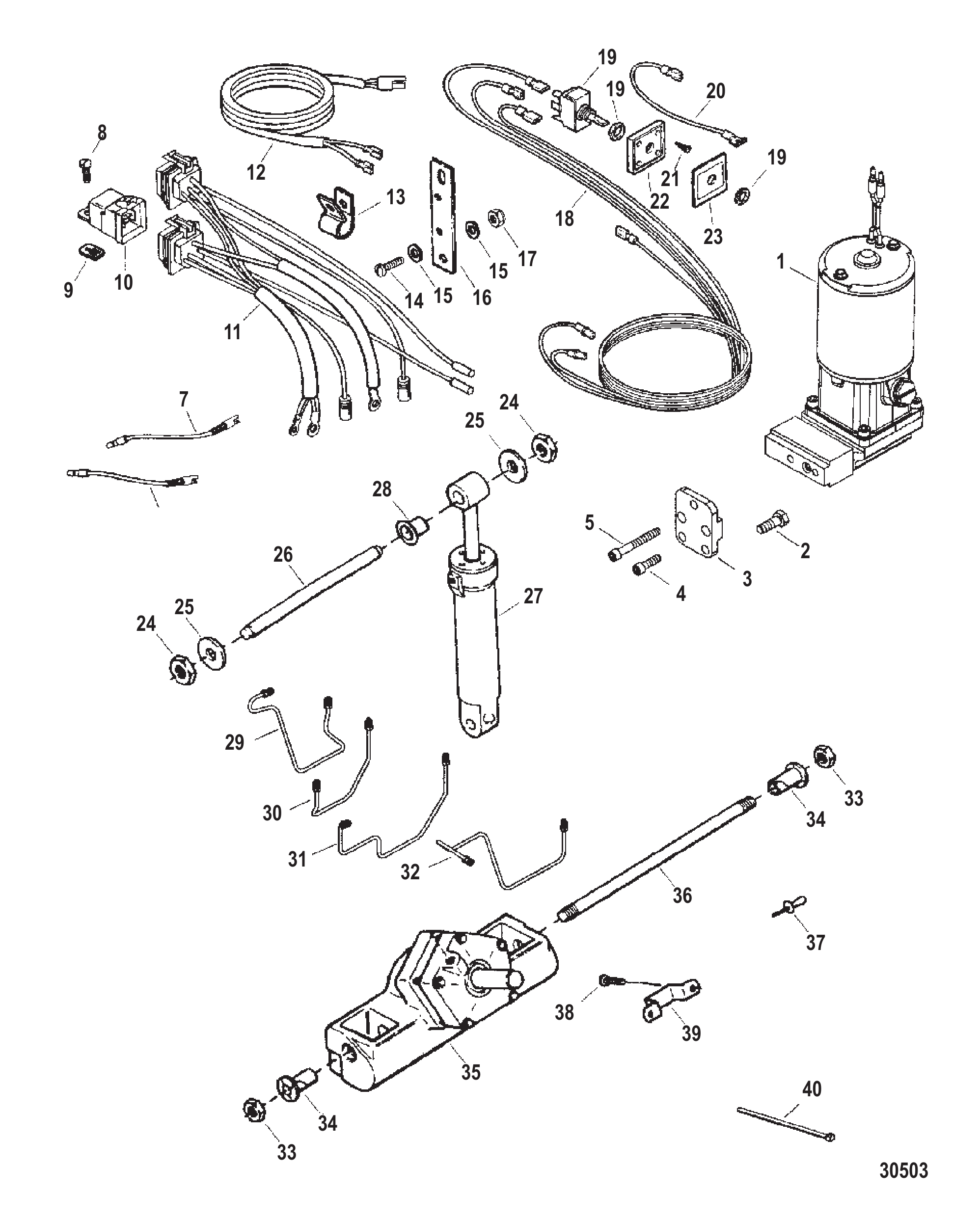 升降倾斜装置 (853515A4) TRIM & TILT ASSEMBLY (853515A4)