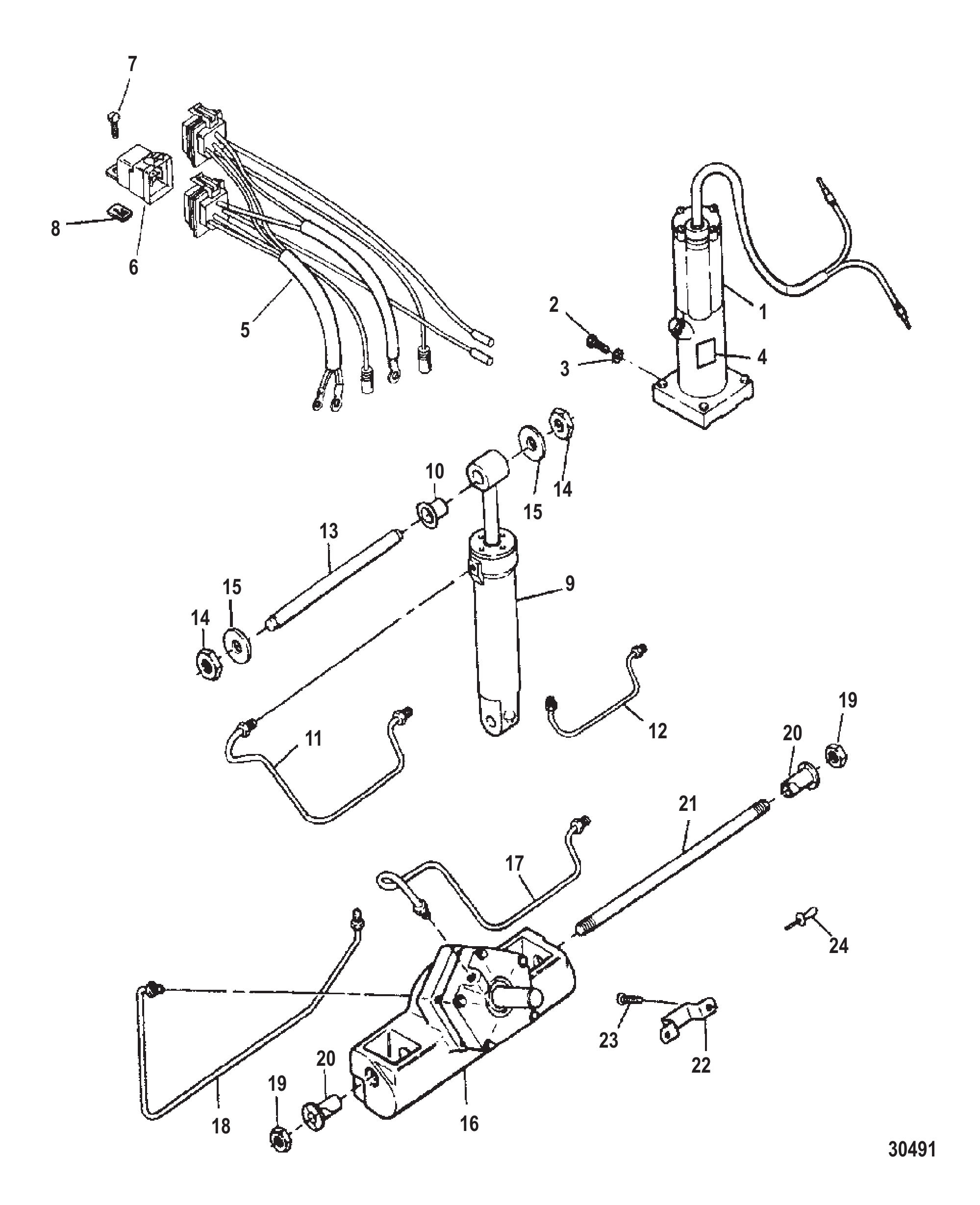 动力升降倾斜装置（子弹头连接器）819762A7 TRIM & TILT ASSEMBLY (BULLET CONNECTORS) (819762A7)