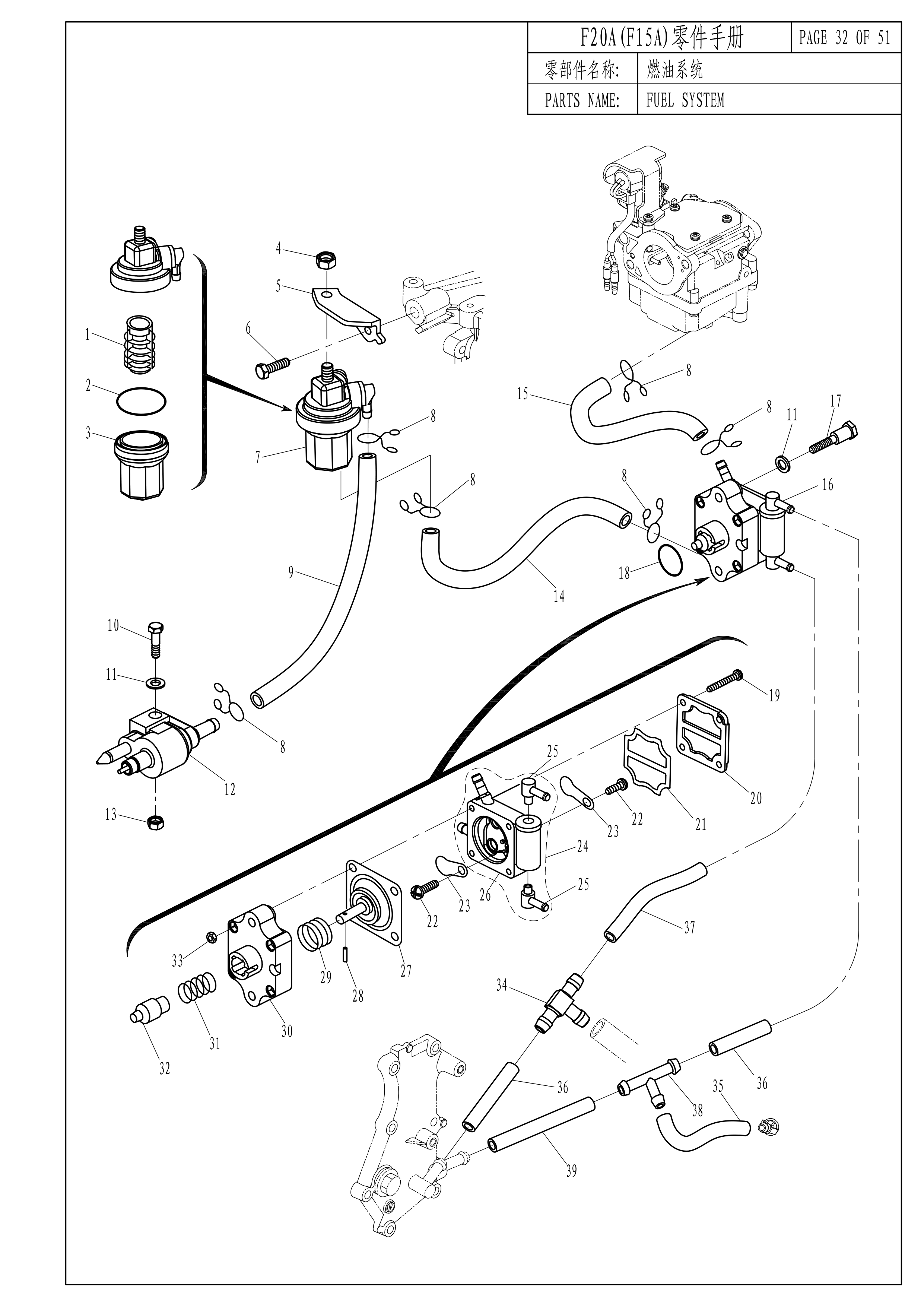 燃油系统 FUEL SYSTEM 爆炸图