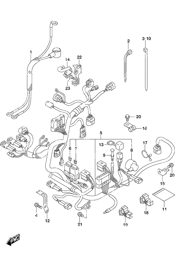 带动力倾斜的舵柄线束 Harness Tiller Handle w/Power Tilt