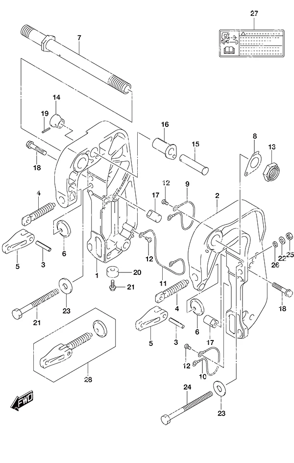 夹具支架带动力倾斜的舵柄手柄 Clamp Bracket Tiller Handle w/Power Tilt