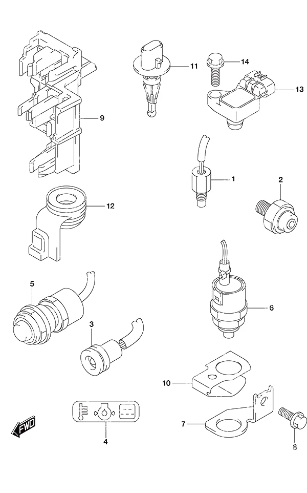 带动力倾斜的舵柄传感器/开关 Sensor/Switch Tiller Handle w/Power Tilt