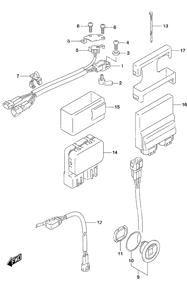 动力升降倾斜开关/发动机控制单元 PTT Switch/Engine Control Unit