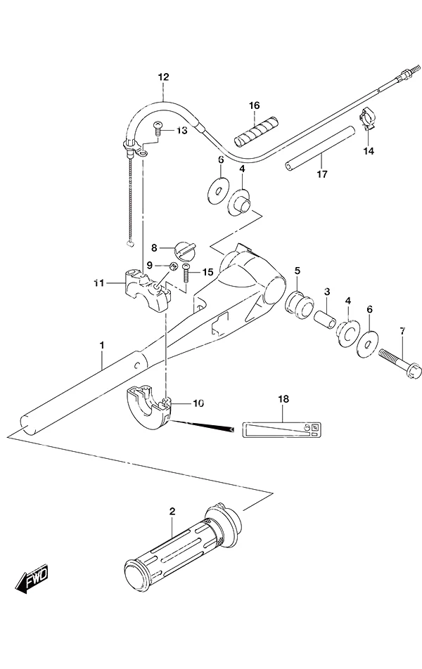 舵柄手柄 Tiller Handle