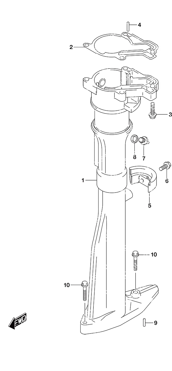 驱动轴壳体带艉板(S型) Drive Shaft Housingw/Transom (S)