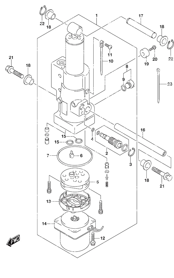 带动力倾斜的倾斜缸 Tilt Cylinder w/Power Tilt