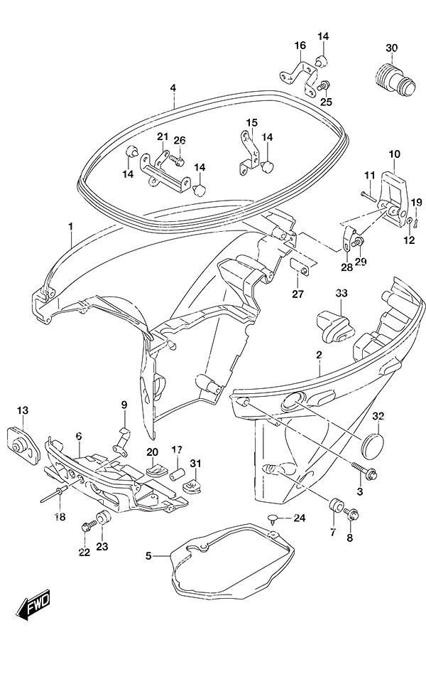带动力倾斜的舵柄侧盖 Side CoverTiller Handle w/Power Tilt