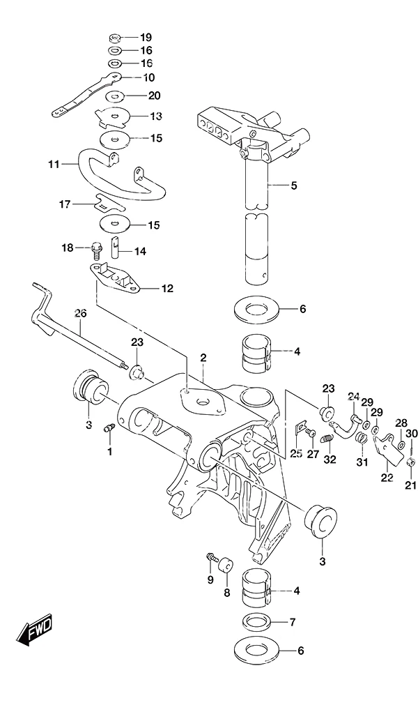 带动力倾斜的舵柄旋转支架 Swivel BracketTiller Handle w/Power Tilt