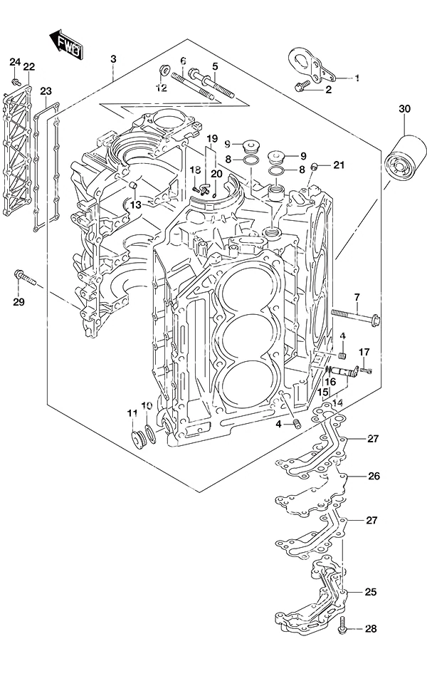 气缸体不锈钢型号 Cylinder Block SS Model