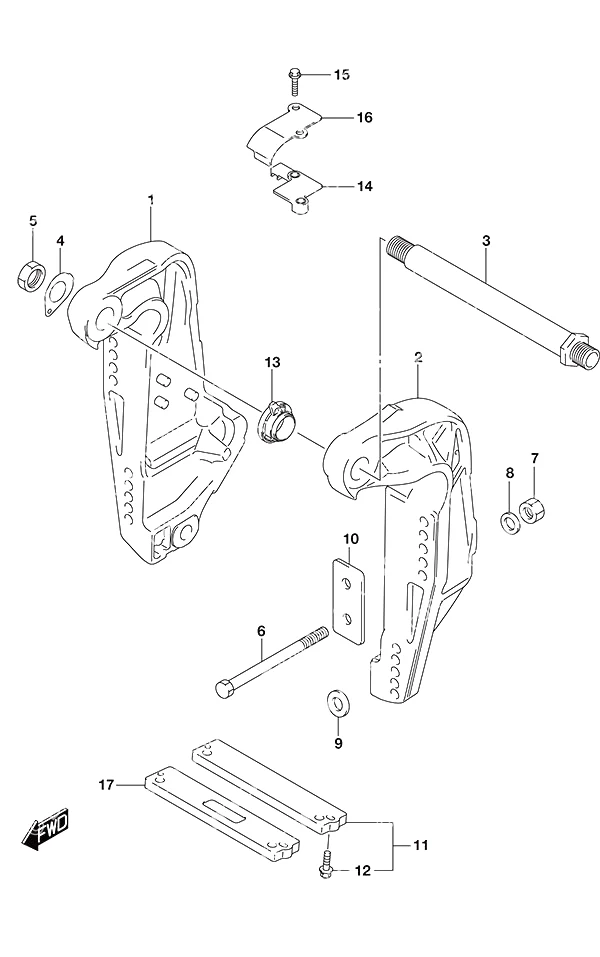 带艉板夹紧支架(L型) Clamp Bracketw/Transom (L)