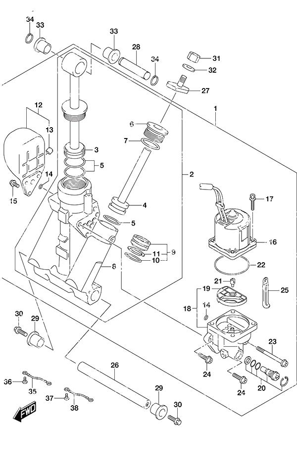 带艉板升降油缸(L型) Trim Cylinderw/Transom (L)