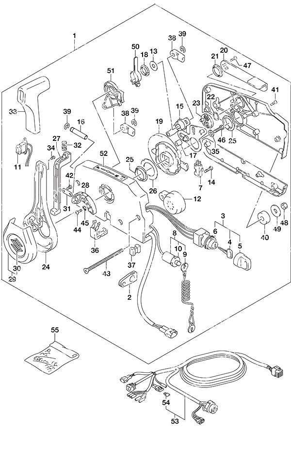 选配: 舵柄控制(带动力倾斜) Opt: Remote ControlTiller Handle w/Power Tilt