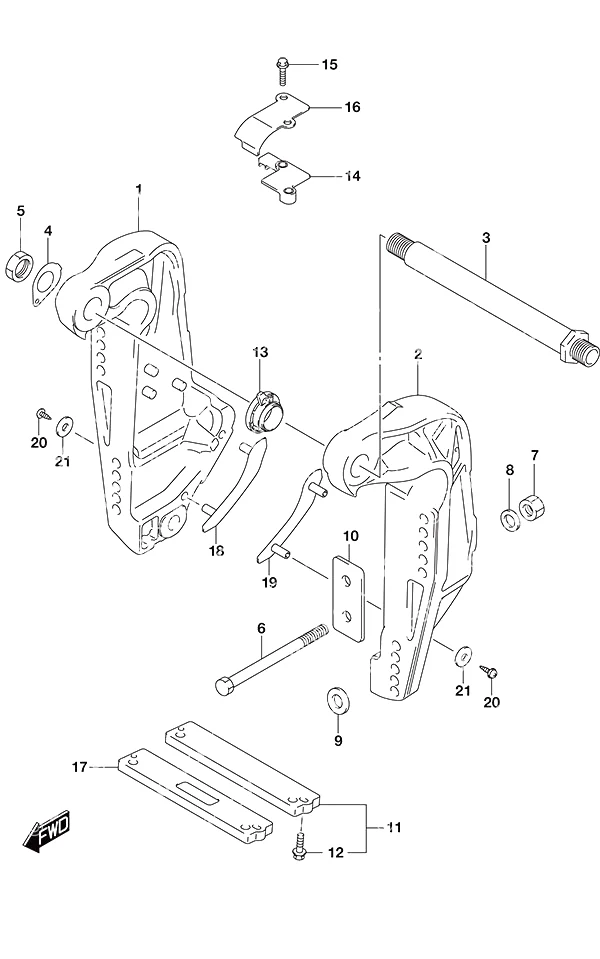 带艉板夹紧支架(L型) Clamp Bracket w/Transom (L)
