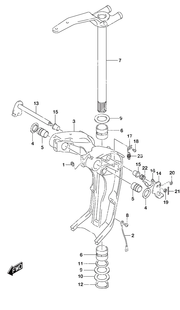 带船尾板旋转支架(X/XX型) Swivel Bracket w/Transom (X or XX)