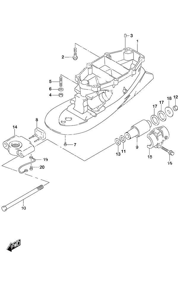 驱动轴壳体带艉板(L型) Drive Shaft Housing w/Transom (L)