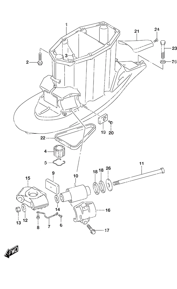 驱动轴壳体带艉板(X型) Drive Shaft Housing w/Transom (X)