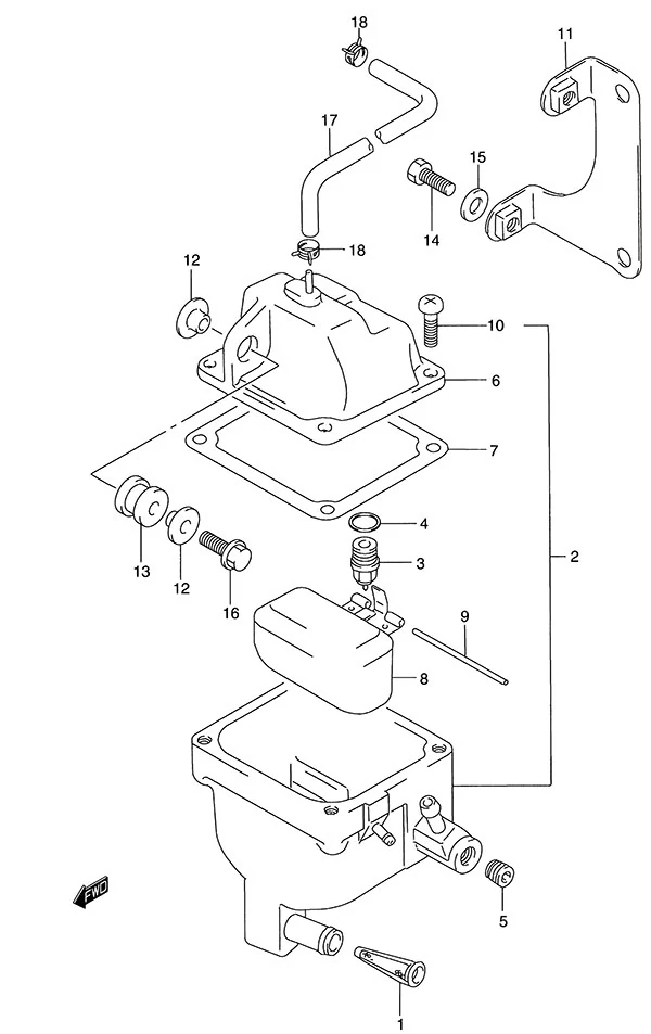 燃油蒸汽分离器(DT115S - 1996至2001款) Fuel Vapor Separator(DT115S - 1996 to 2001)