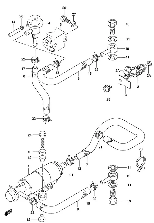 喷油器(DT115S型 1996-2001) Fuel Injector(DT115S - 1996 to 2001)