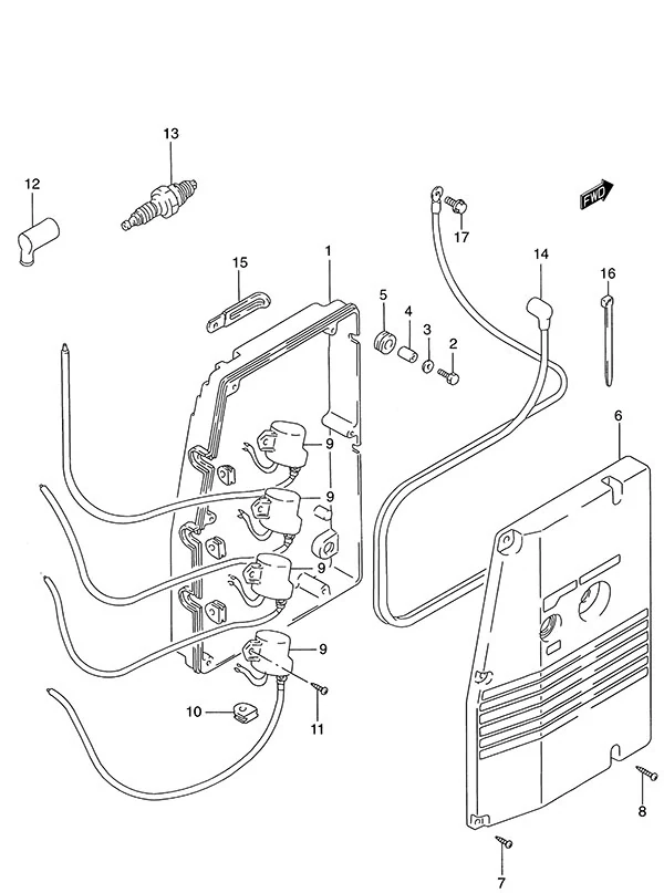 点火系统(DT115S型 1996至2001) Ignition(DT115S - 1996 to 2001)