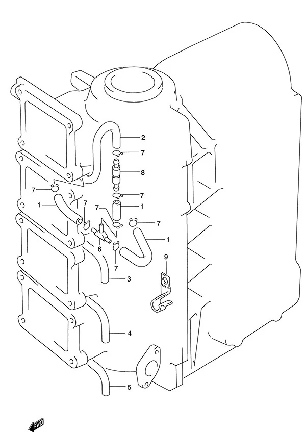 润滑软管(DT115S - 1996款) Lubrication Hose(DT115S - 1996)
