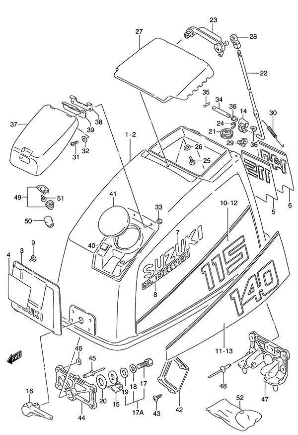 发动机罩(1989至1994年款) Engine Cover(1989 to 1994)