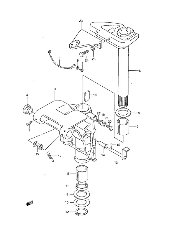 旋转支架(DT40TC 1994-1995款) Swivel Bracket(DT40TC 1994 to 1995)