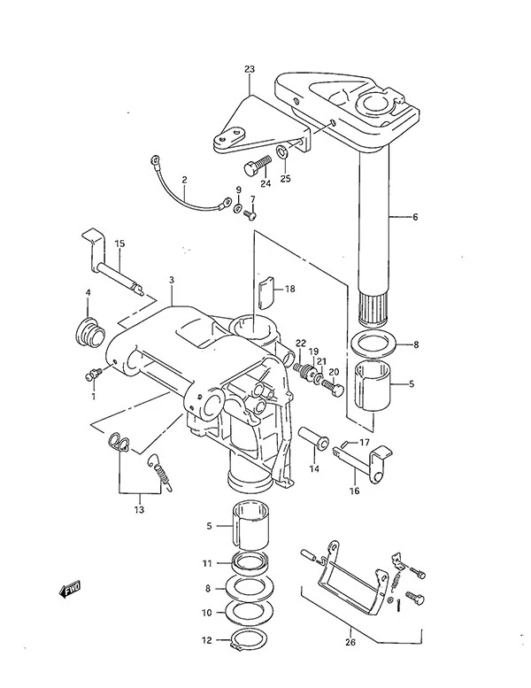 旋转支架(DT40TC 1996-1998款) Swivel Bracket(DT40TC 1996 to 1998)