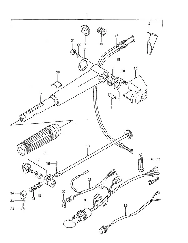舵柄(1986至1992款) Tiller Handle(1986 to 1992)