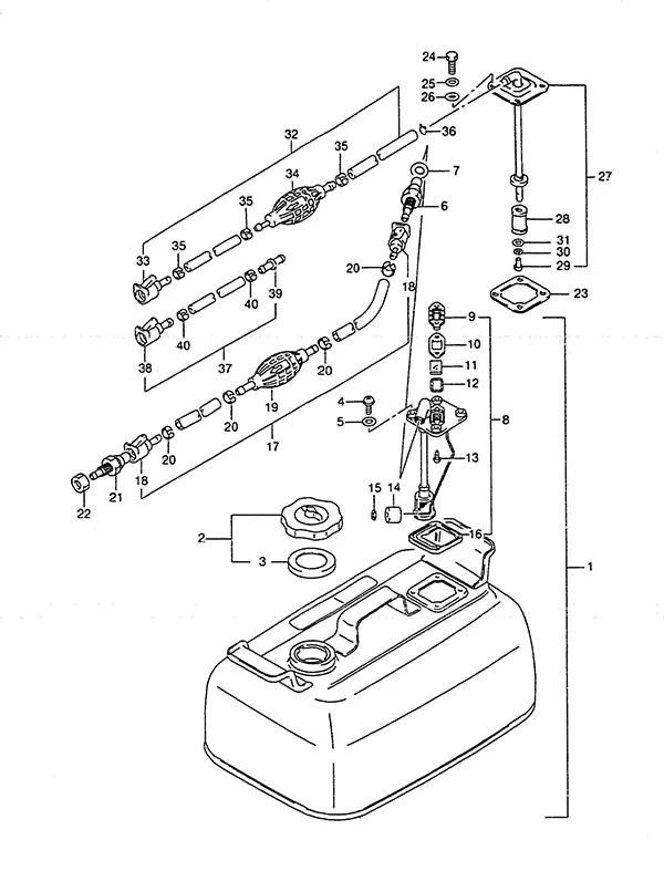 选配: 燃油箱(1988至1992款) Opt: Fuel Tank(1988 to 1992)