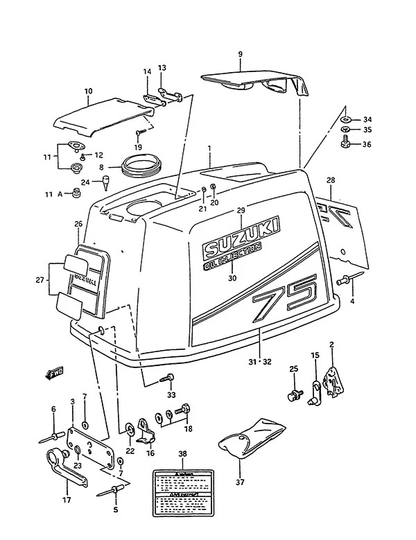 发动机罩(1989至1994年款) Engine Cover(1989 to 1994)
