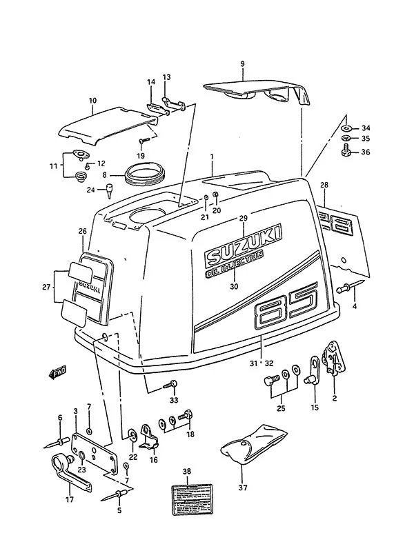 发动机罩(1989至1994年款) Engine Cover(1989 to 1994)