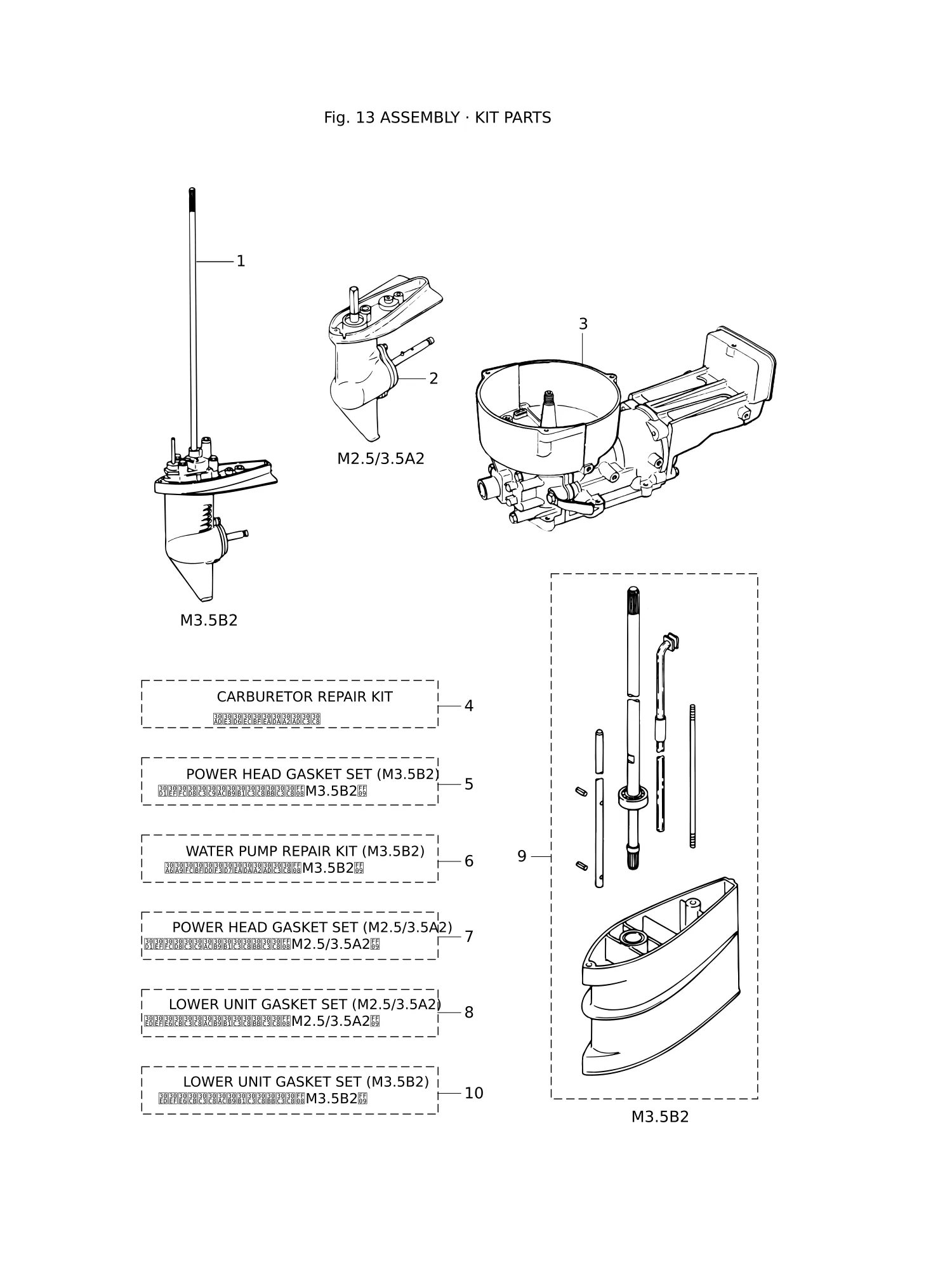 套件零件总成 ASSEMBLY · KIT PARTS