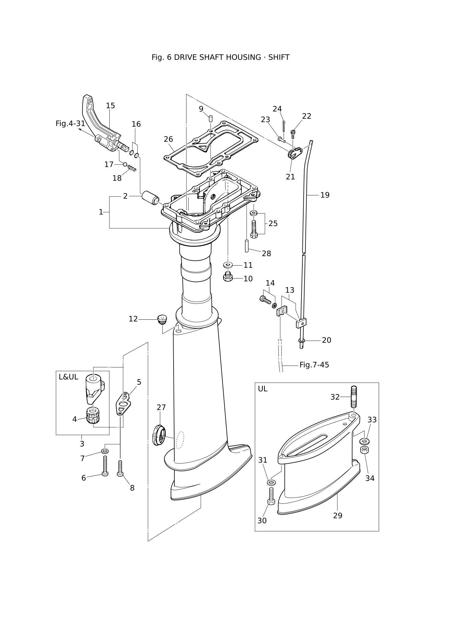 驱动轴外壳·换挡机构 DRIVE SHAFT HOUSING · SHIFT