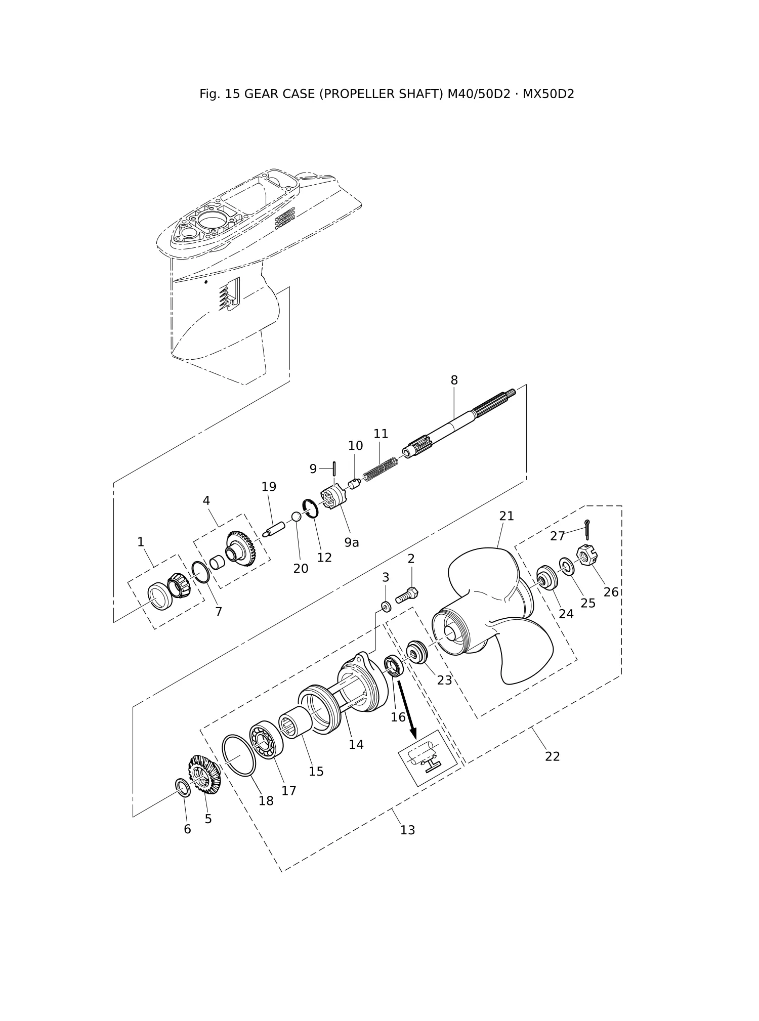 螺旋桨轴齿轮箱 M40/50D2 GEAR CASE (PROPELLER SHAFT) M40/50D2
